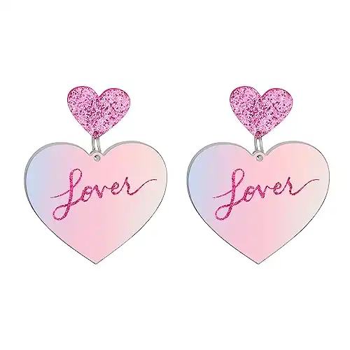 Pink Heart Earrings Lover Taylor Swift