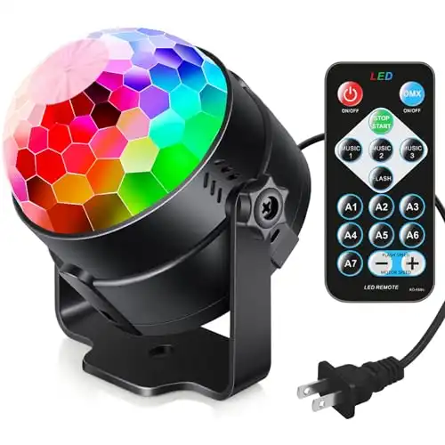 Sound Activated Party Lights with Remote Control