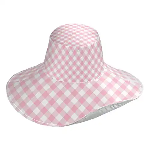 Pink Gingham Wide Brimmed Sunhats