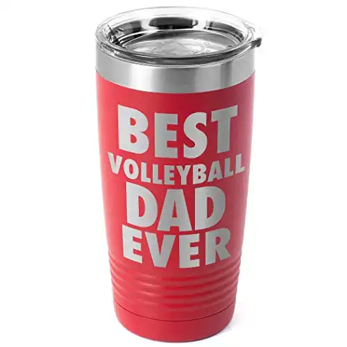 ChalkTalkSPORTS Volleyball 20 oz. Double Insulated Tumbler | Best Dad Ever | Red