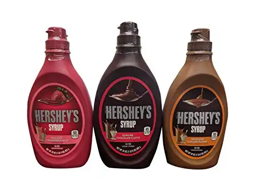 Hersheys Syrup Variety Pack Bundle of 3 Flavors- Chocolate, Caramel and Strawberry