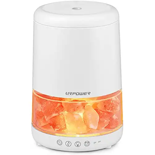 URPOWER 2-in-1 Ultrasonic Essential Oil Diffusers 230ML & Himalayan Salt Lamp Aromatherapy Diffuser Cool Mist Humidifier with 3 Brightness 100% Himalayan Pure Salt Rock Lamp for Home Office Yoga