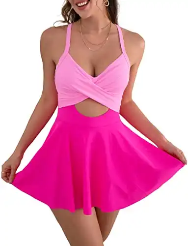 Cutout One Piece Swim Dress