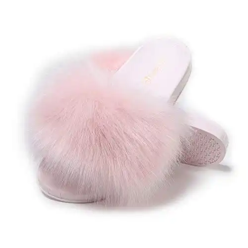 Furry Slides Faux Fur Slides Fuzzy Slippers Fluffy Sandals