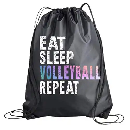 Volleyball Drawstring Bag Eat Sleep Volleyball Repeat Backpack