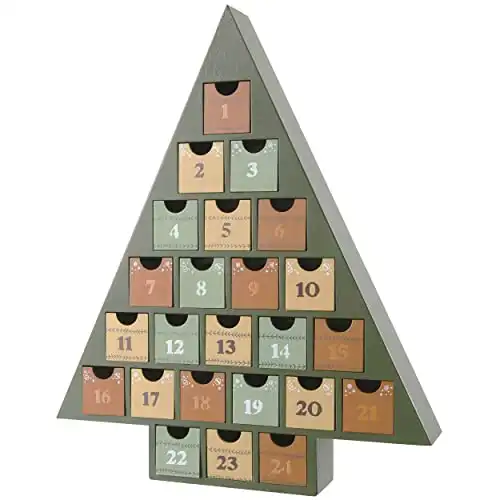 Tree Shaped Wooden Advent Calendar