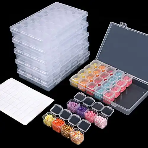 168 Slots 6pcs 28 Grids Boxes Plastic Bead Organizer