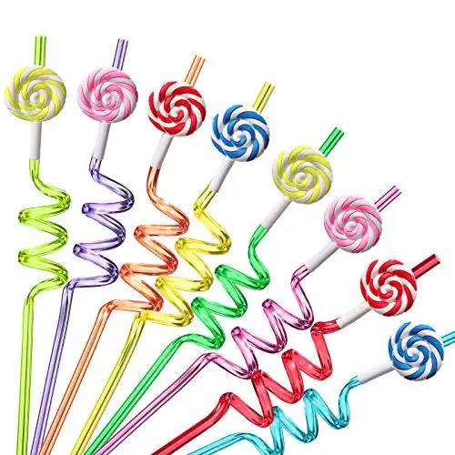 Candy Lollipop Drinking Plastic Straws