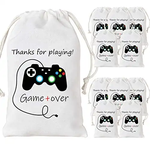 Kreatwow 12 Pack Video Game Party Bags Gaming Party Favor Bags Supplies for Birthday Party Supplies