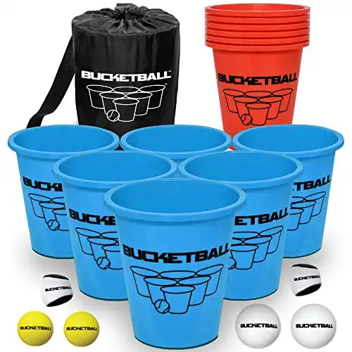 Bucket Ball | Beach Edition Combo Pack | Ultimate Beach, Pool, Yard, Camping, Tailgate, BBQ, Lawn, Water, Indoor, Outdoor Game – Best Gift Toy for Adults, Boys, Girls, Teens, Family