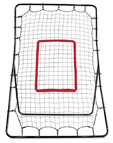 SKLZ PitchBack Baseball and Softball Pitching Net and Rebounder, Black/Red, 2' 9" x 4' 8"