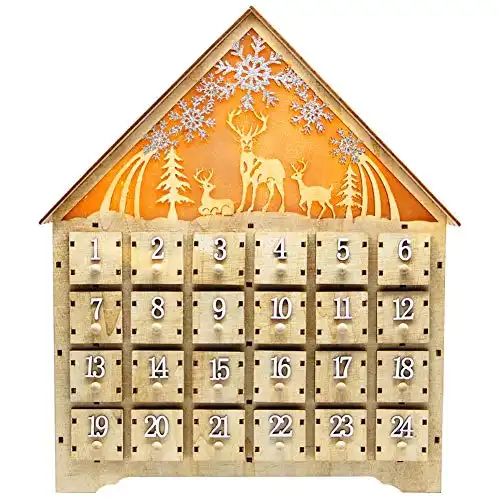 Wooden LED Lighted Advent Calendar