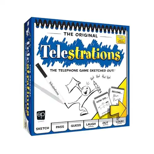 Telestrations Original 8-Player | Family Board Game | A Fun Game for Kids and Adults | Game Night Just Got Better | The Telephone Game Sketched Out | Ages 12+