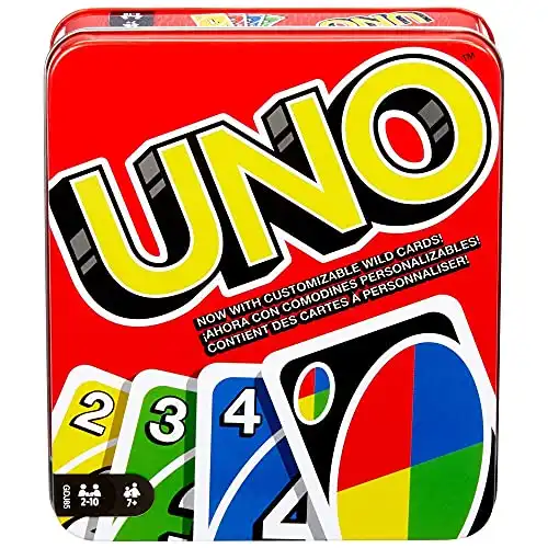 Mattel Games UNO Card Game, Toy for Kids and Adults, Family Game for Camping and Travel in Storage Tin Box (Amazon Exclusive)
