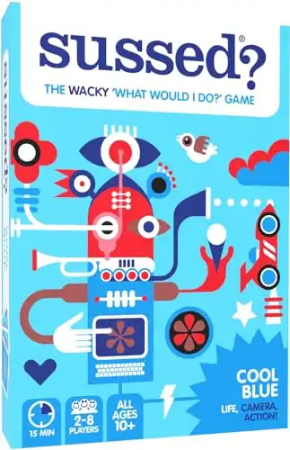 SUSSED The Wacky ‘What Would I Do?’ Card Game - Stocking Stuffer for Teens, Boys, Girls - Social Fun for Kids & Adults - Great Conversation Starter - Cool Blue Deck