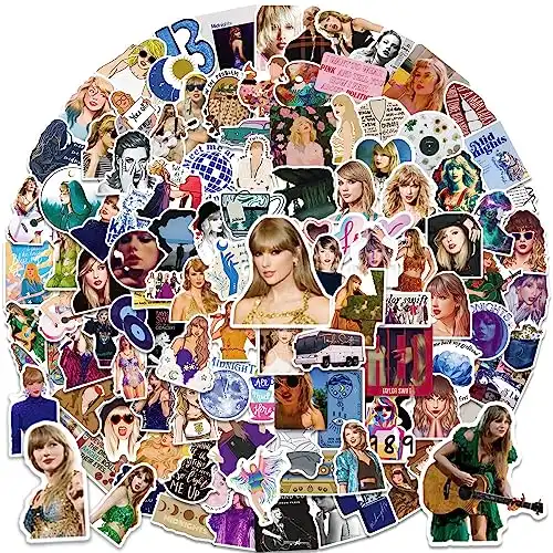 200PCS Taylor Music Sticker for Adult, Female Pop Singer Swift Ablum Stickers for Teen Girl, Waterproof Vinyl Sticker for Water Bottle Laptop Phone Skateboard Bike Party Favors