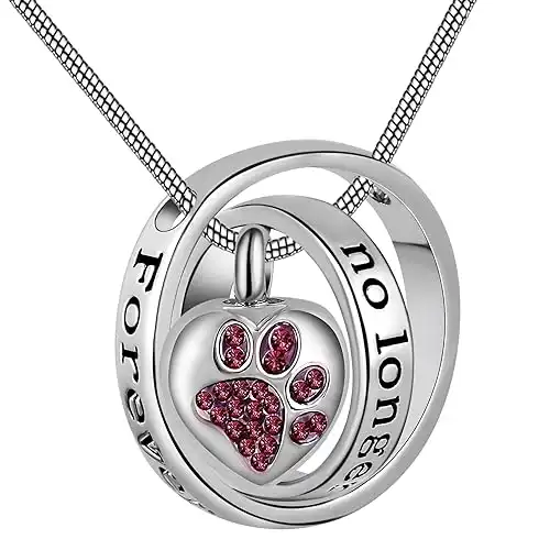 No Longer by My Side,Forever in My Heart Carved Locket Cremation Urn Necklace
