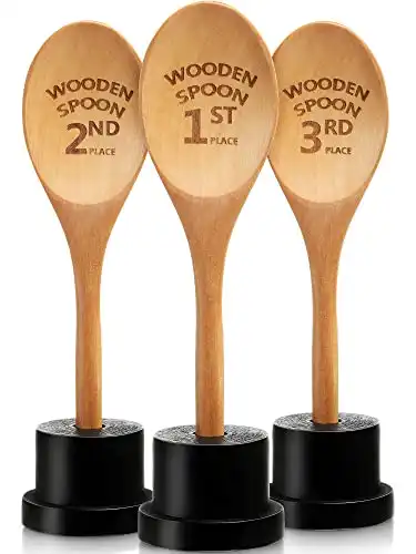 3 Pieces Golden Spoon Award Trophies Set