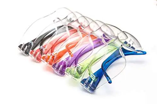 ANSI Z87.1 EN166 Certified Kids Safety glasses, Kids goggles, Scratch, Impact and Ballistic Resistant Safety Goggles with Clear Lens assorted color frame, Child Youth Size, 6 Pairs