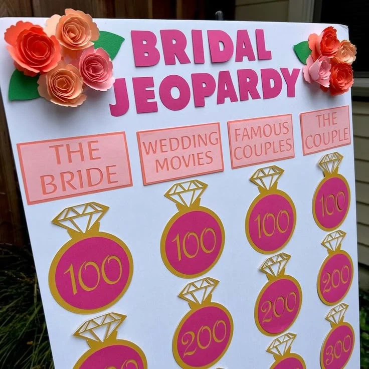 Bridal Jeopardy Choose Your Colors Shower Game Party Games Bridal Trivia Bachelorette Wedding Jeopardy Bridal Shower Decoration Decor Etsy