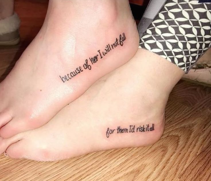 because of her I will not fall daughter tattoo, matching mom for them I'd risk it all