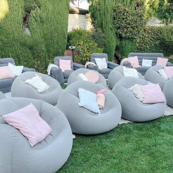backyard movie night theme party decor • Instagram