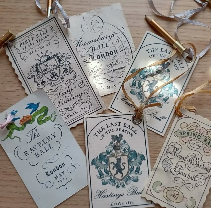 bridgerton regency era dance cards