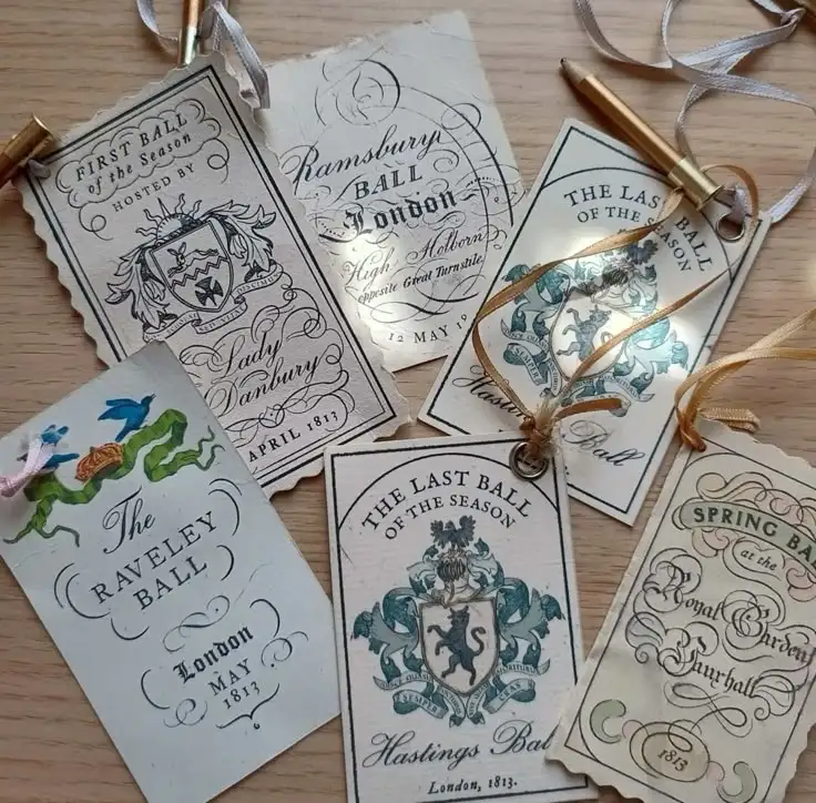 bridgerton regency era dance cards