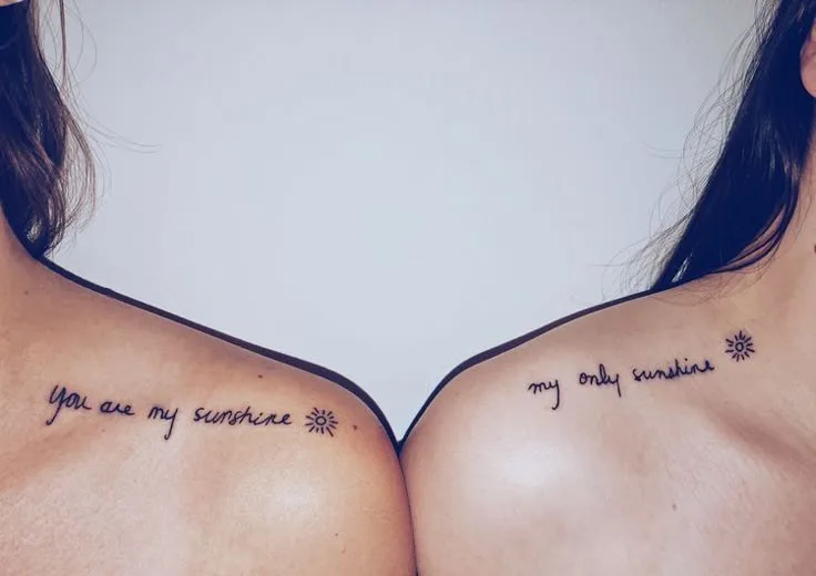 you are my sunshine my only sunshine matching mom and daughter tattoos