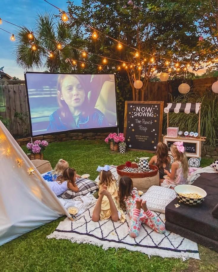 outdoor movie party blanket basket • Instagram