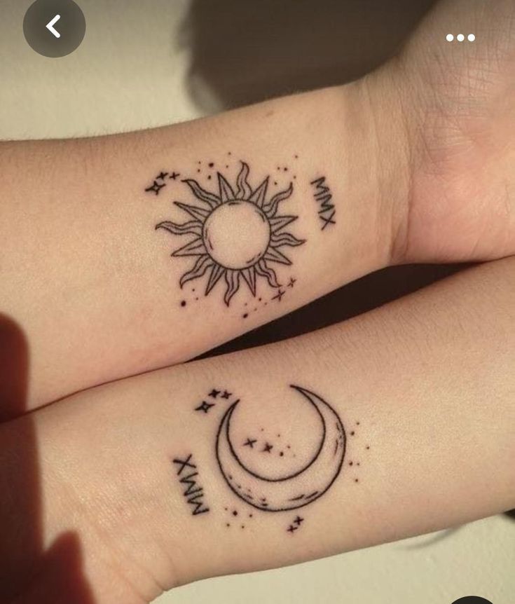 sun moon tattoos
