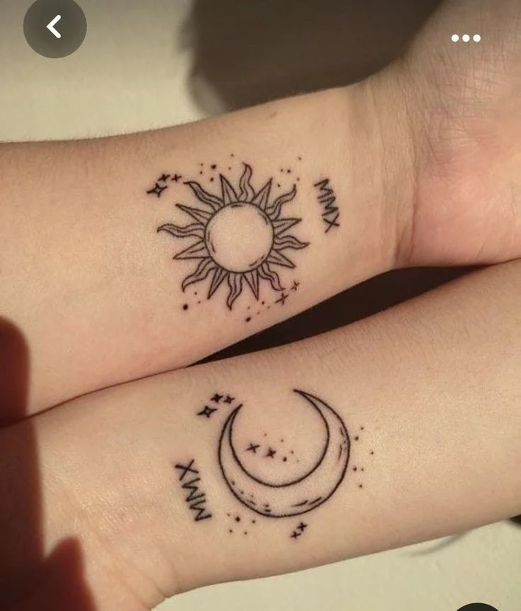 sun moon tattoos