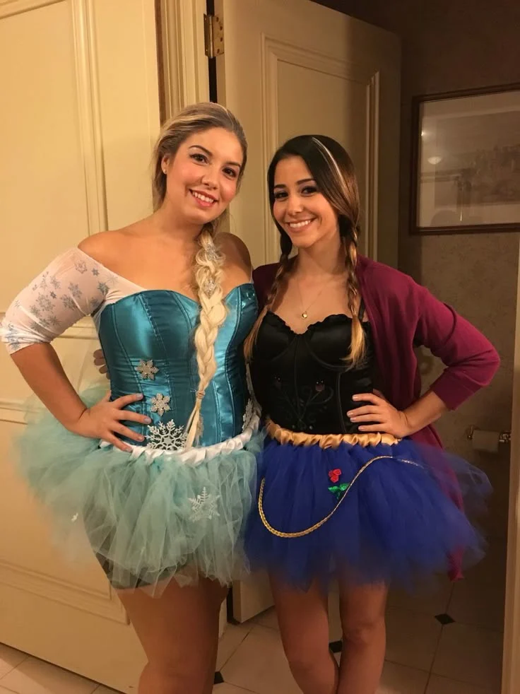 For Halloween we were Frozens Elsa Anna in tutus