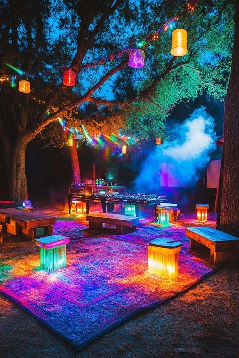 Outdoor Glow In The Dark Party