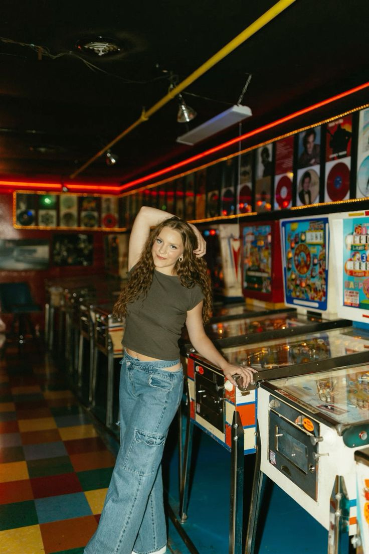 Senior photos vintage record store retro