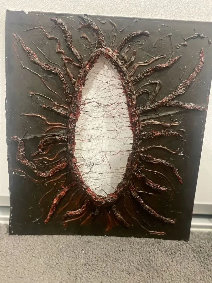 Stranger things gate to the upside down hot glue and cardboard