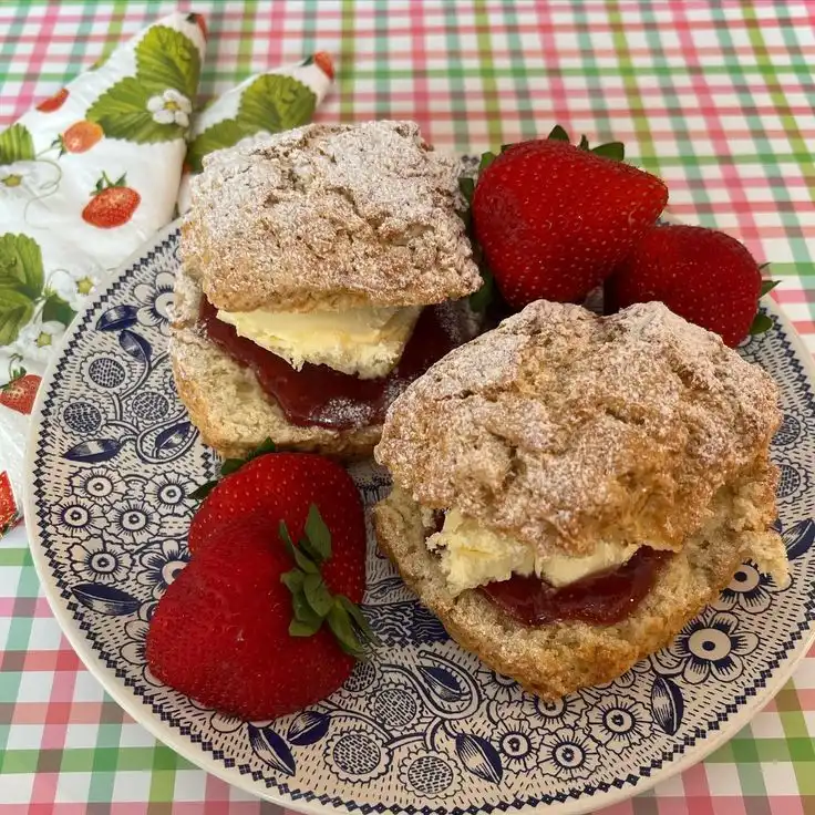 Tea Party Food Scones with Clotted Cream and Jam