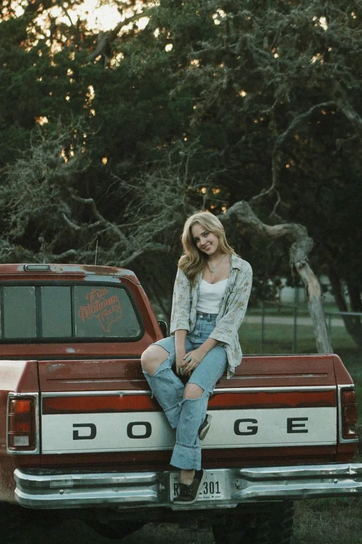back of truck senior photo