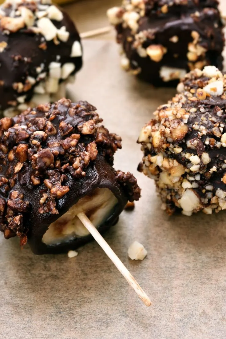 chocolate covered frozen banana slices