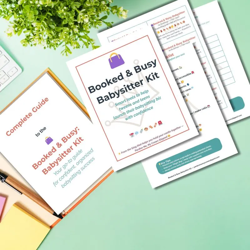 printable babysitting kit pages