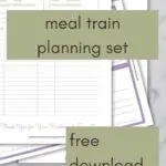 Free Printable Meal Train Planner 🥘meal train planner organizer meal train kit meal train sign up sheets free printables