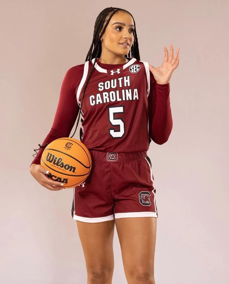 Basketball media day pose