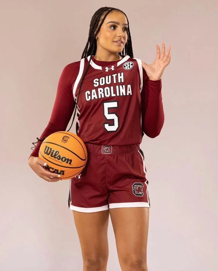 Basketball media day pose