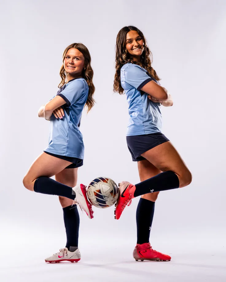 Duo Soccer Media Day Pose