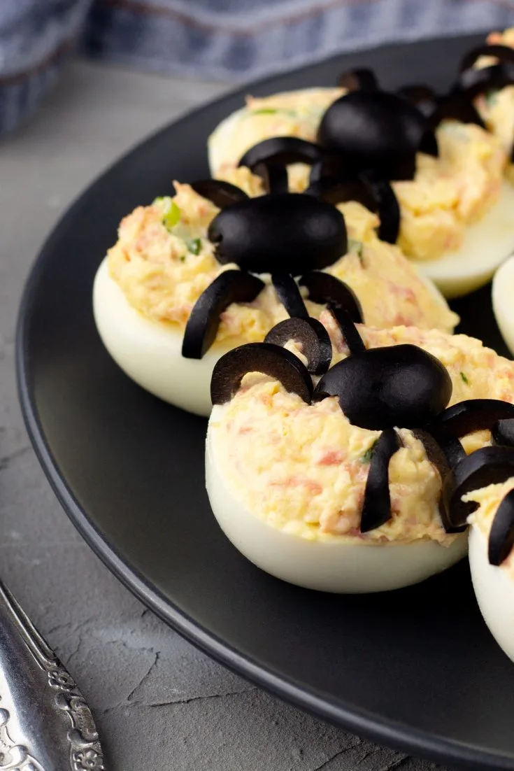Spider Deviled Eggs
