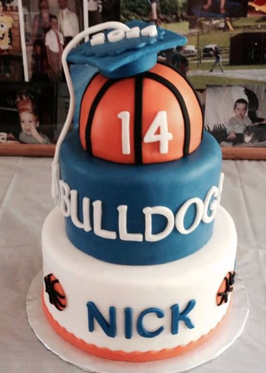Basketball Theme Graduation Cake