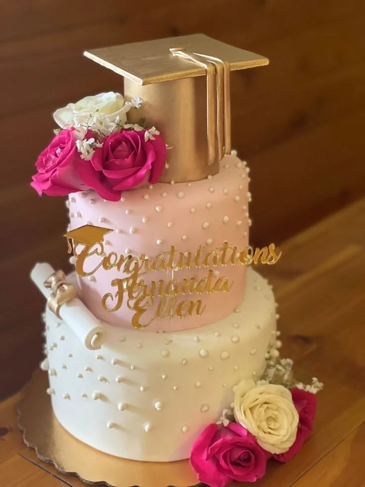 Floral Graduation Cake
