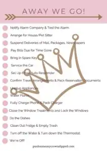 Going Away Checklist