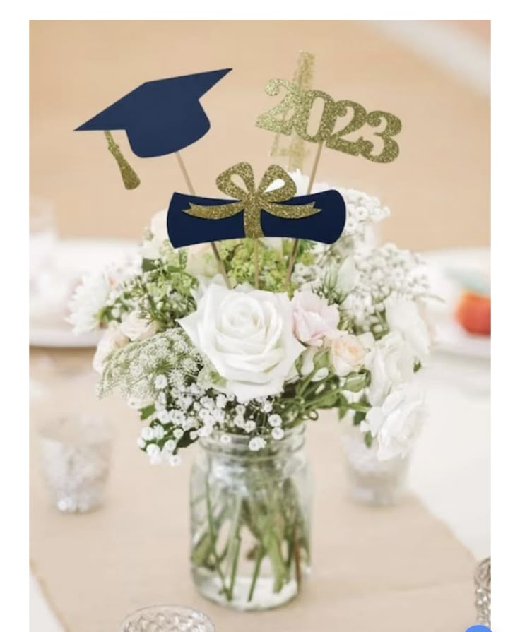 Graduation Party Floral Centerpiece