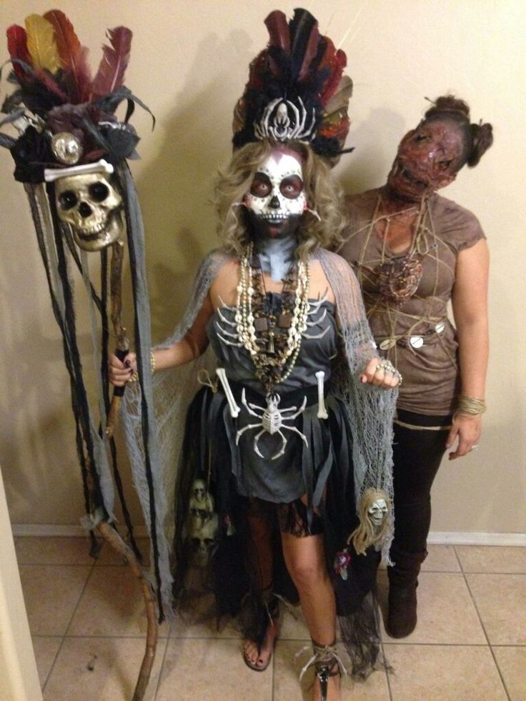 Voodoo Priestess and Voodoo doll